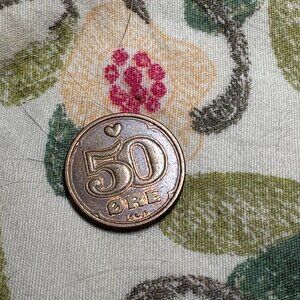 Denmark 50 Ore 1990 Crown Vintage World Coin Scandinavian - ANTIQUE CURRENCY